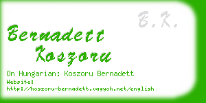 bernadett koszoru business card